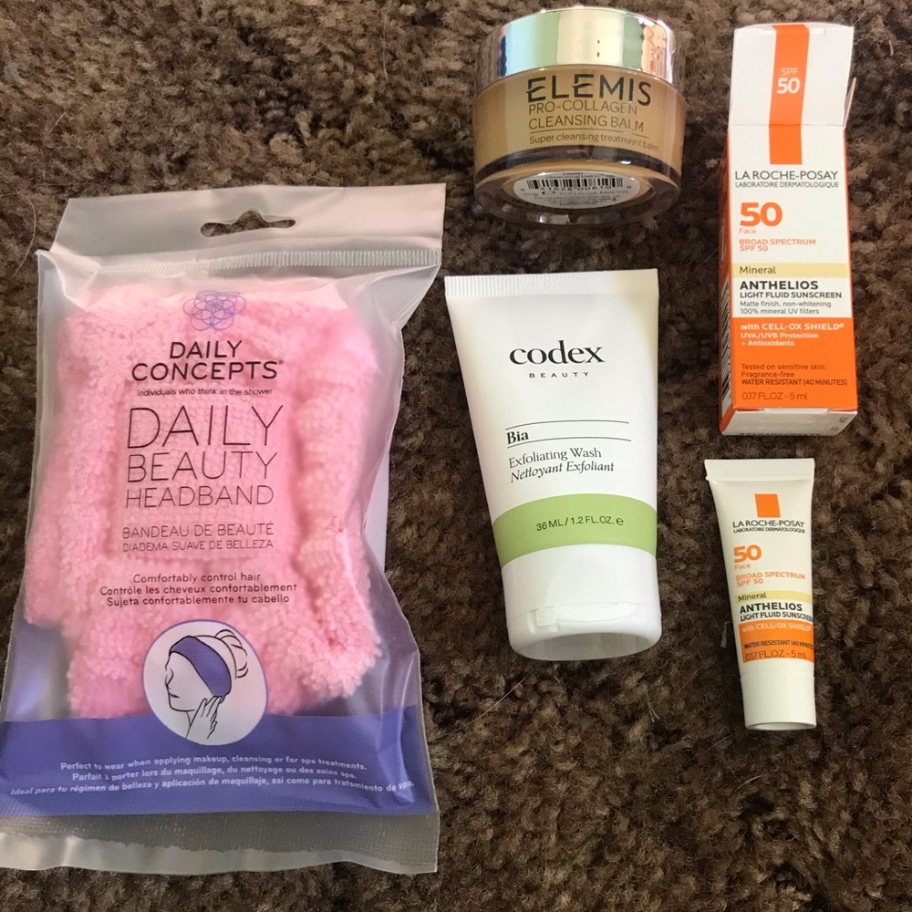 Headband, Exfoliant, Sunscreen, & Balm (Bundle 4)